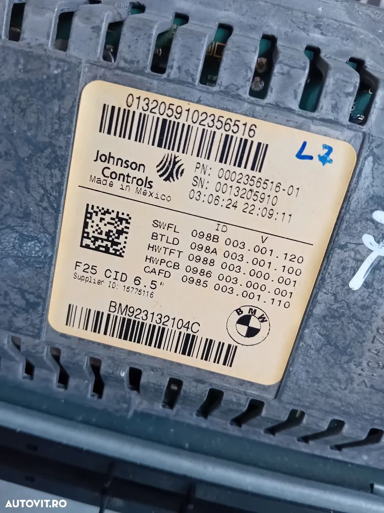 Unitate Navigatie Mica Display Navi Mic Bmw X3 F25 Cod 9273571 9231321 Motor N57 N47 B47 - 4