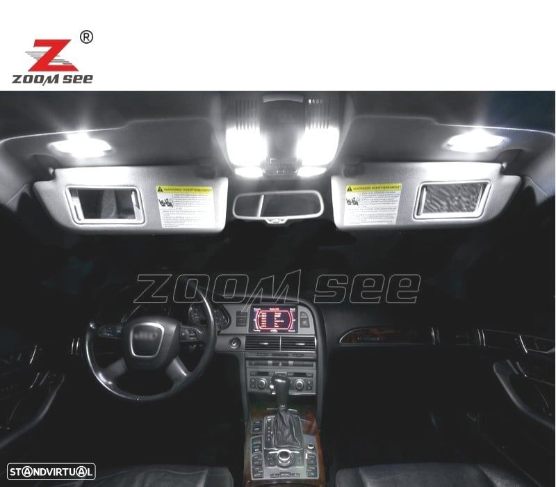 KIT COMPLETO DE 20 LÂMPADAS LED INTERIOR PARA AUDI A6 S6 RS6 C6 AVANT 2005-2011 - 6