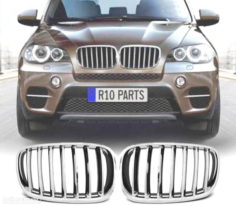 GRELHA FRONTAL BMW X5 E70 10-13 LOOK M PERFORMANCE CROMADO - 1