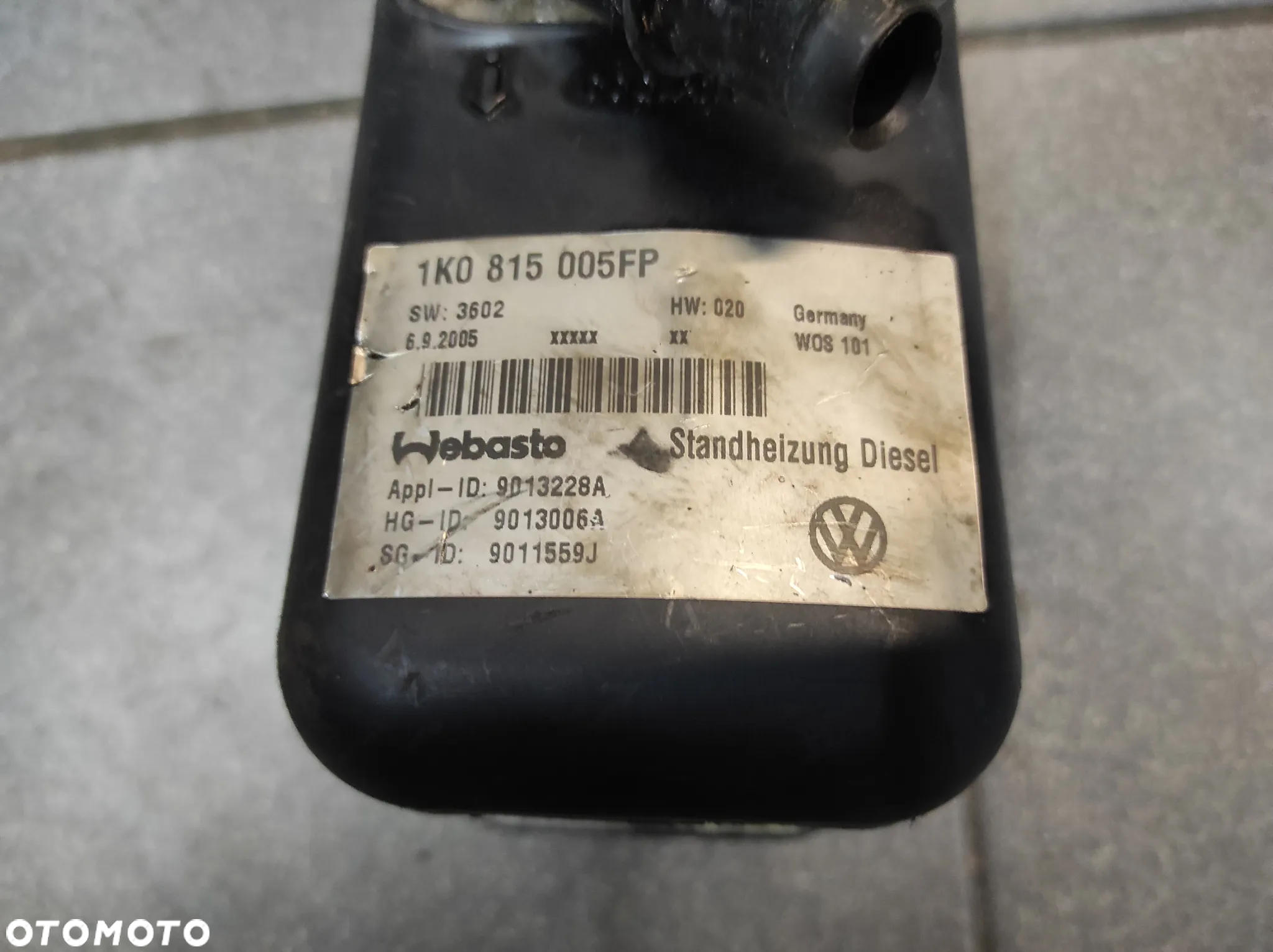 WEBASTO OGRZEWANIE POSTOJOWE PIEC STANDHEIZUNG DIESEL 1K0815005FP VW AUDI SEAT SKODA WYSYŁKA !!!! - 2