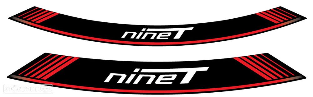 fitas para jantes puig bmw nine t conjunto 8 tiras vermelho - 1