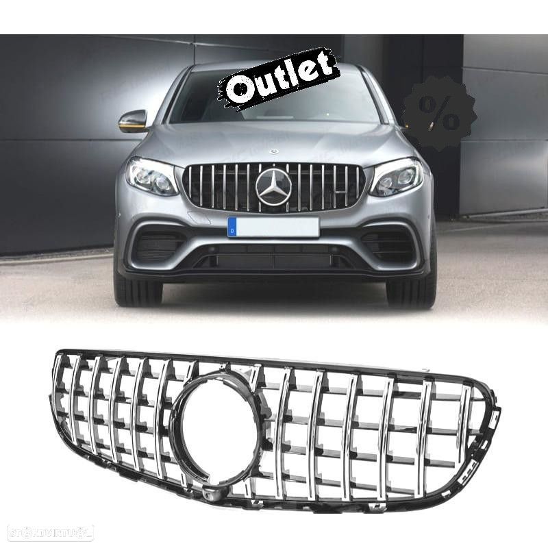 R020006C2 GRELHA FRONTAL MERCEDES CLASE GLC X253 15- LOOK AMG PRETO CROMADO - 1