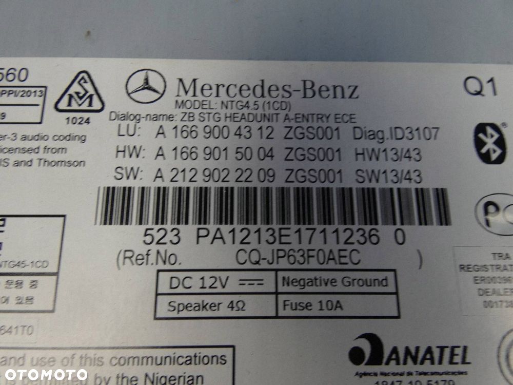 MERCEDES ML W166 RADIO FABRYCZNE CZYTNIK NAWIAGACJA - 3