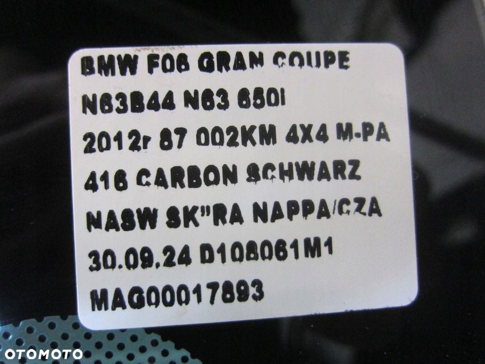 BMW 6 F06 COUPE SZYBA TYLNA TYŁ PRZYCIEMNIANA 7274794 51317274794 - 7