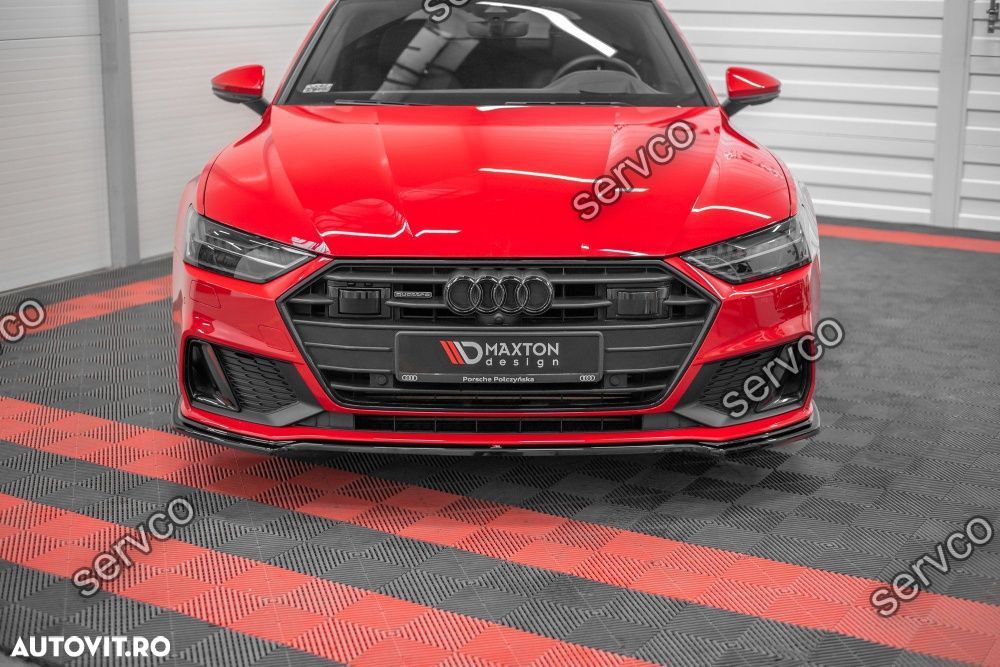 Prelungire splitter bara fata Audi A7 C8 S-line 2017- v1 Maxton Design - 2