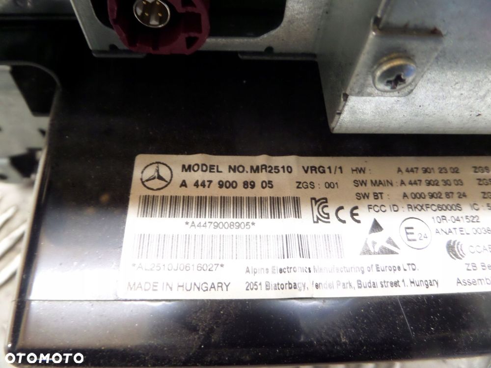 mercedes vito w447 a447 radio samochodowe alpine a4479008905 - 2