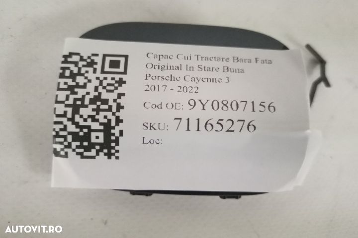 Capac Cui Tractare Bara Fata Original In Stare Buna Porsche  Cayenne - 6
