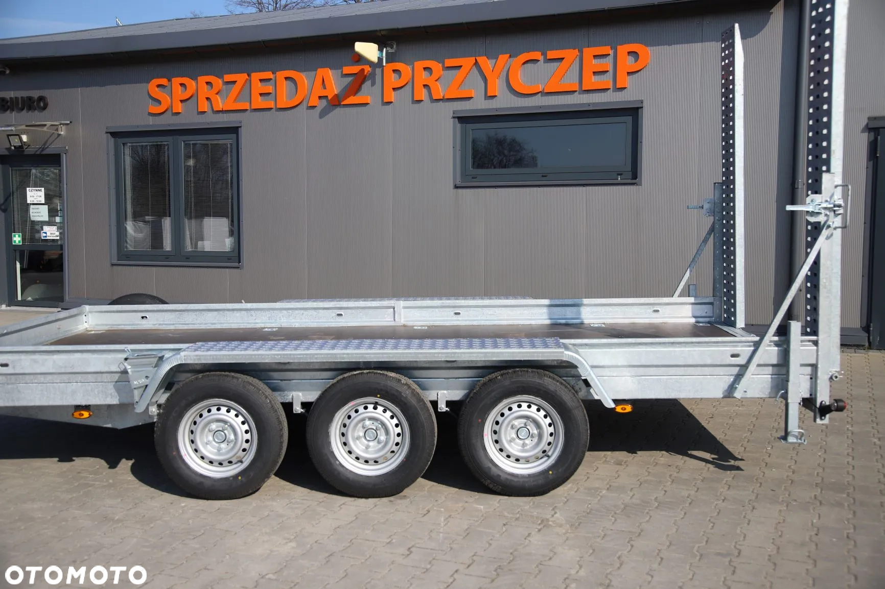 Niewiadów Przyczepa pod minikoparkę/sprzęt budowlany 450x190x25cm Podjazdy 2m stal 3 OSIE DMC 3500kg BARDZO MOCNA!!! - 2