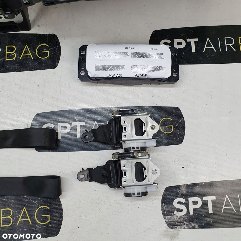 VVW TOUAREG III 3 DESKA ROZDZIELCZA HEAD UP NIEBIESKA NITKA KONSOLA KOKPIT PULPIT PODUSZKI AIRBAG AIR BAG PASY KIT SET - 6