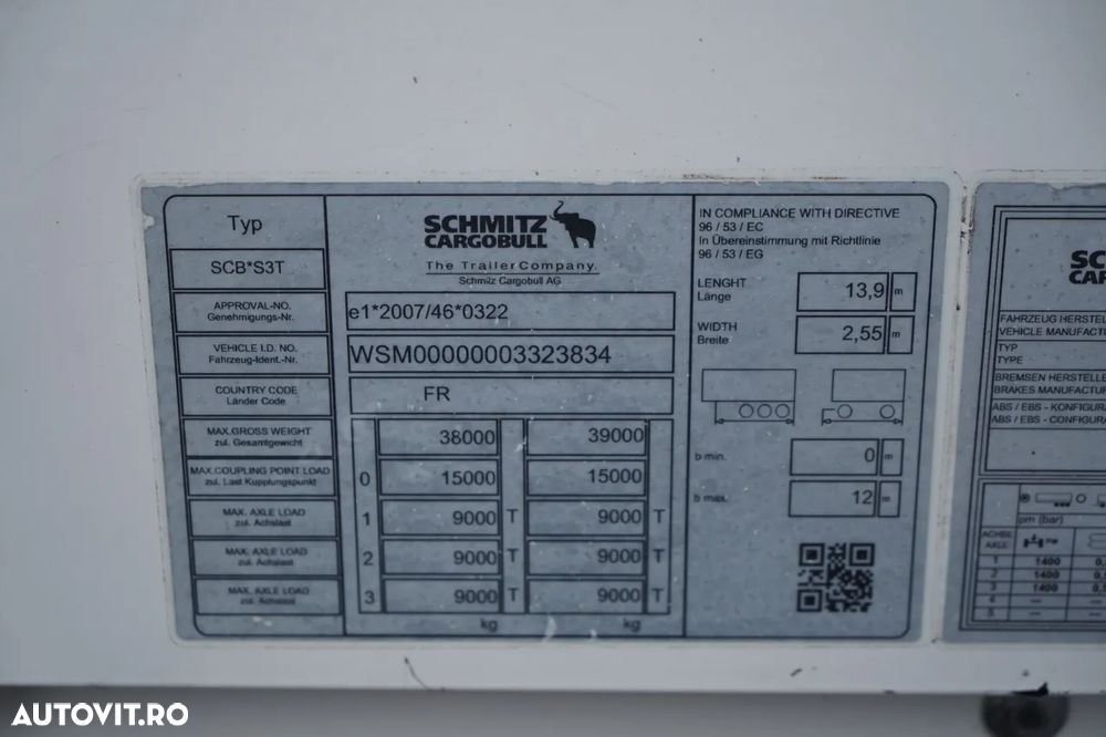 Schmitz Cargobull CORTINĂ / STANDARD / 2 AXE RIDICATIVE - 27