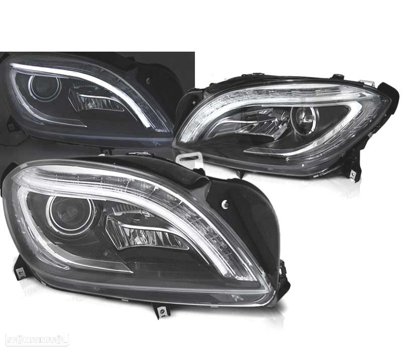 FARÓIS LED DINÁMICO MERCEDES CLASE M W166 11-15 PRETO - 1