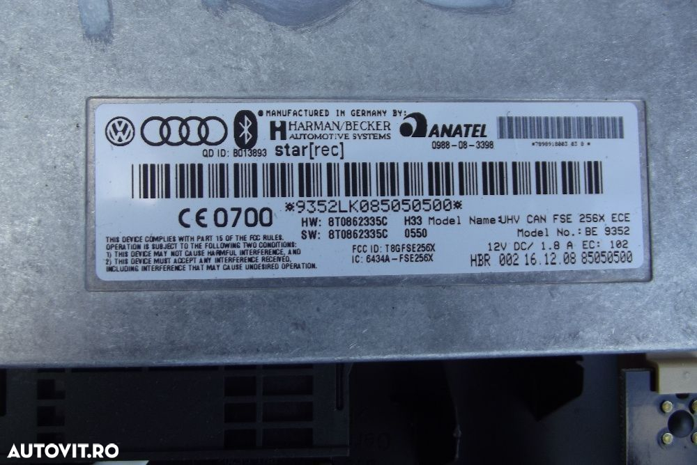 Modul Bluetooth Audi A4 B8 2008-2015 dezmembrez Audi A4 B8 Avant 2.0 - 4