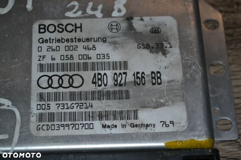 VW AUDI STEROWNIK SKRZYNI BIEGÓW 4B0927156BB 0260002468 - 2