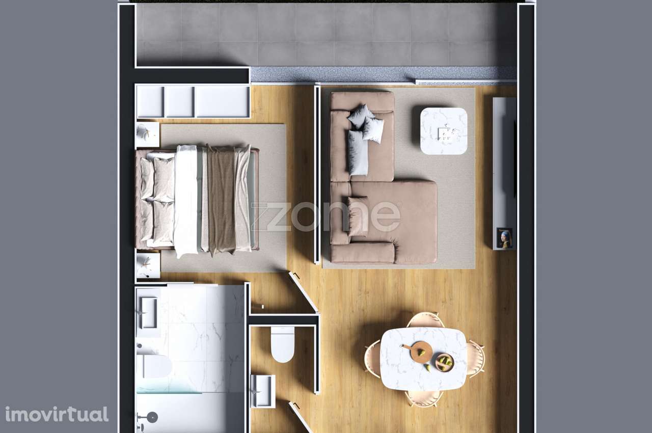 Apartamento T1+1 Novo em Cedofeita - Grande imagem: 2/9