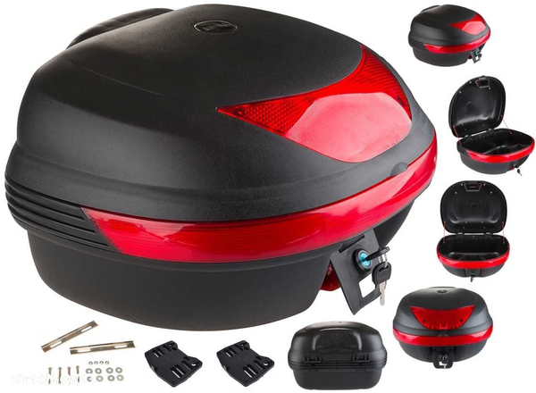 NOWY KUFER Motocyklowy Bagażnik NA KASK Skuter MOTOROWER  30L+ Oparcie