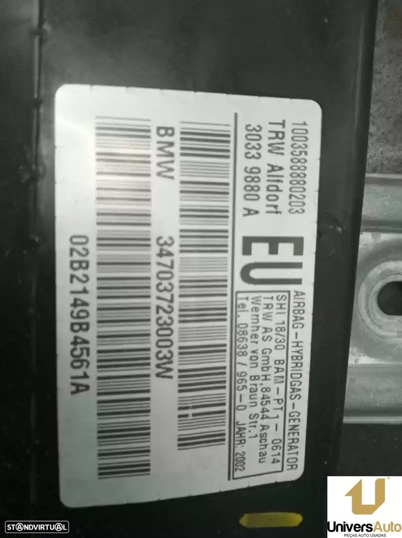 AIRBAG FRONTAL DIREITO BMW 3 TOURING 2001 - - 3