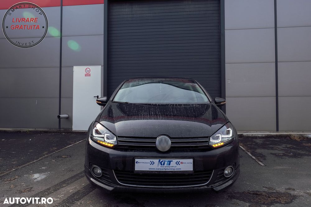 Faruri LED VW Golf 6 VI (2008-2013) Design Golf 7 3D U Design Semnal LED Dinamic- livrare gratuita - 14