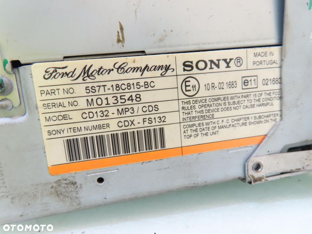 RADIO FORD MONDEO MK3 III 5S7T18C815BC CD132 + KOD - 3