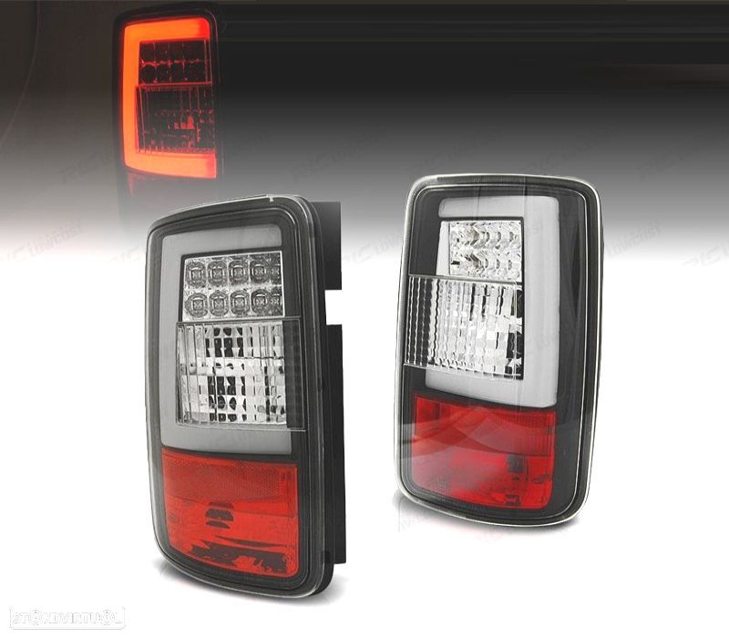 FAROLINS TRASEIROS VOLKSWAGEN VW CADDY 04-10 LED FUNDO CROMADO - 1