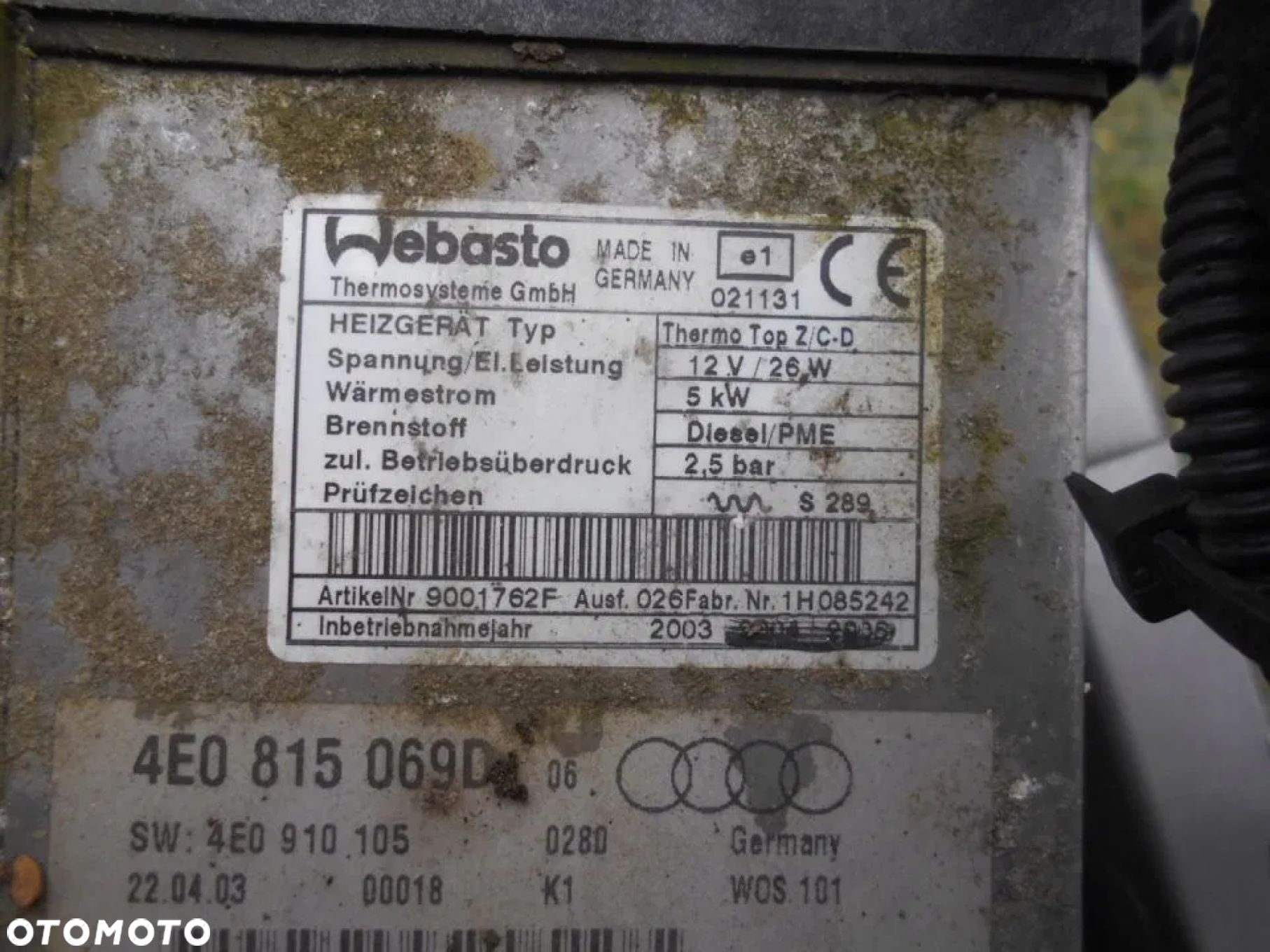 AUDI A8 D3 WEBASTO 4E0815069D - 2