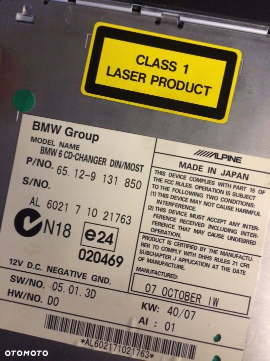BMW E60 E61 LIFT ZMIENIARKA CD 6 PŁYT 9131850 - 4