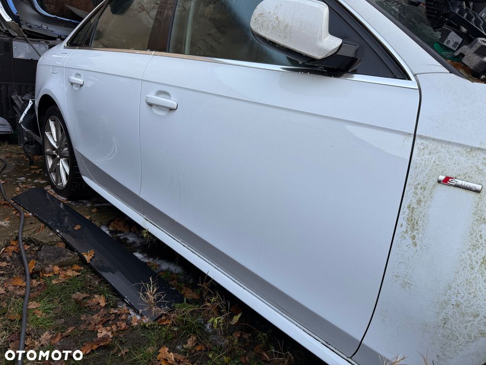 DRZWI PRAWE PRZÓD DRZWI PRAWE TYŁ KOMPLETNE AUDI A4 B8 SEDAN 8K5 LS9R BIAŁA PERŁA - 4
