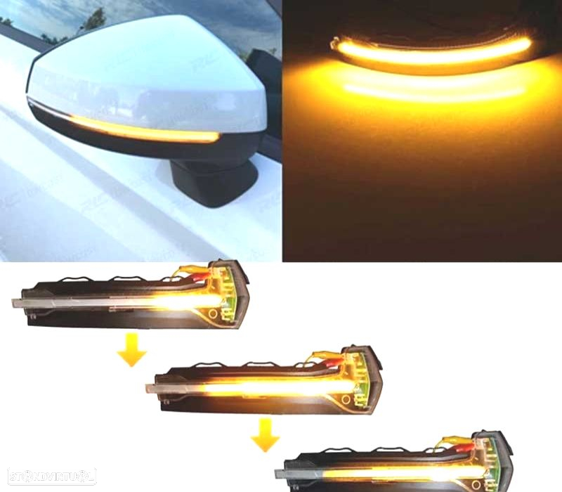 PISCAS LATERAIS LED DINAMICOS PARA ESPELHOS PARA AUDI A3 8V 12-20 - 4