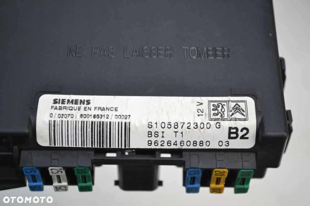 PEUGEOT 206 MODUŁ STEROWNIK BSI SKRZYNKA BEZPIECZNIKÓW 9626460880 - 3