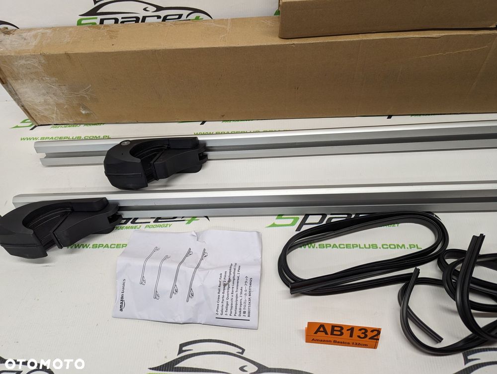 Bagażnik dachowy bazowy belki poprzeczki Amazon Basics 132cm B083T53K3P na otwarte relingi. - 5
