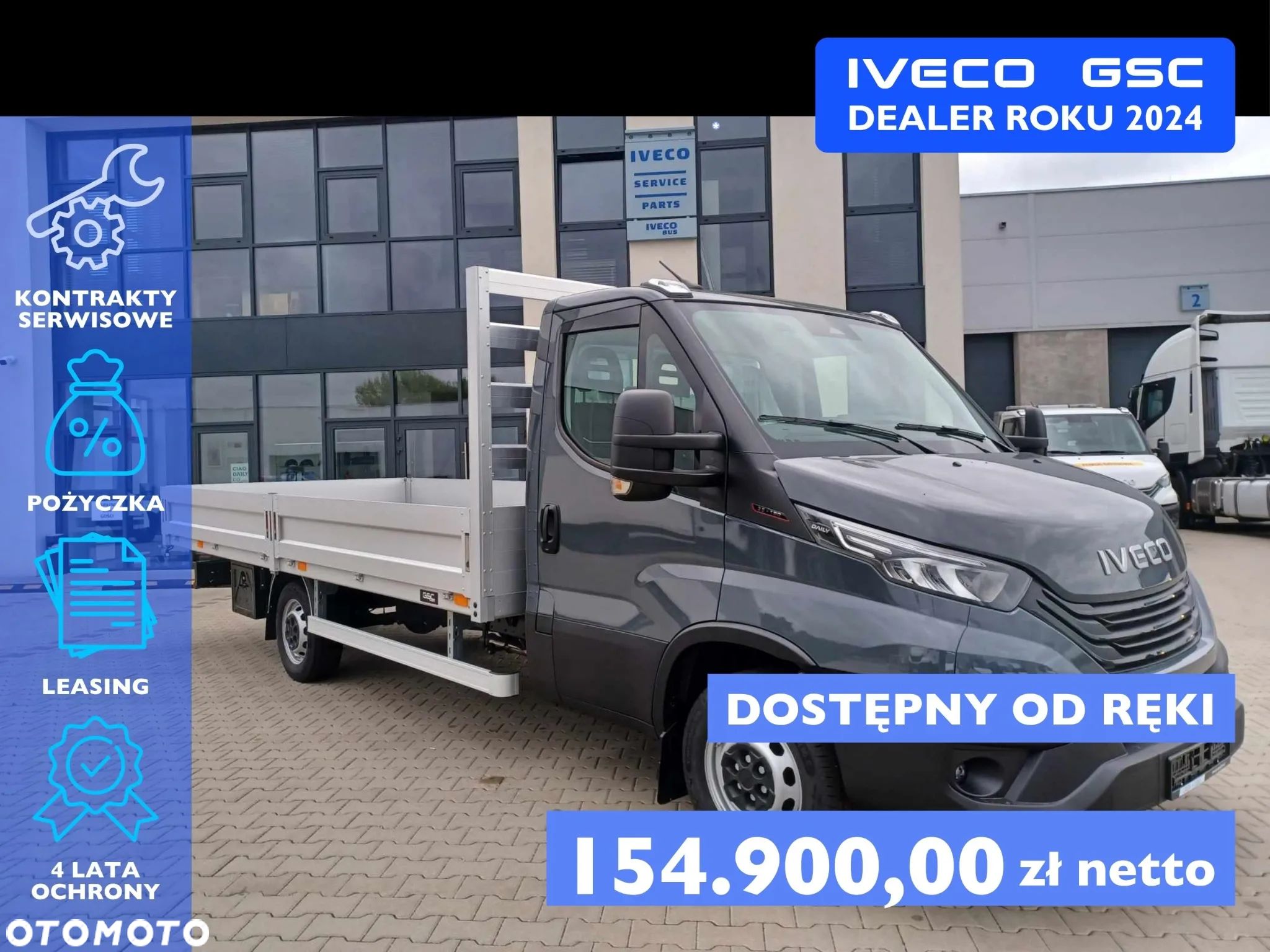 Iveco Daily 35S18H 3.0 Diesel 180 KM Skrzynia otwarta, GSC ZABUDOWY! - 1