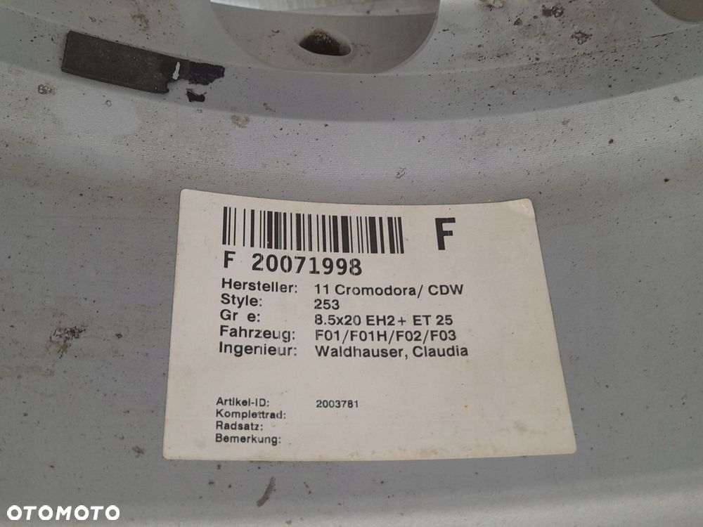 Felga aluminiowa BMW 6777779 OE 253 8.5" x 20" 5x120 ET25 - 5