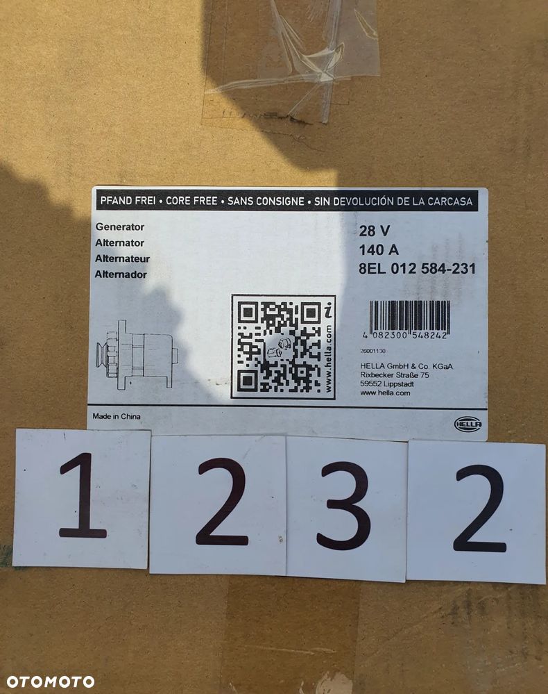 Alternator 28 V, 140 A, Hella 8EL012584231, Scania 4 - 7