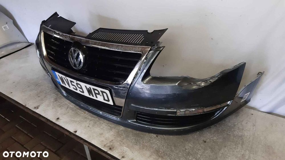 ^ ZDERZAK PRZÓD PRZEDNI DO VOLKSWAGEN VW PASSAT B6 LA7T SZARY USZKODZONY ! - 4