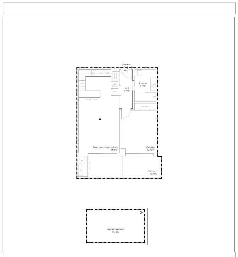 Apartamento T1 novo em São João da Madeira - Grande imagem: 4/19