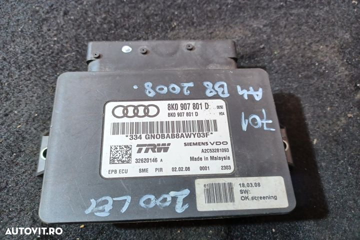 Calculator frana mana 8K0907801D 8K0907801D Audi A4 B8/8K [2007 - 201 - 3
