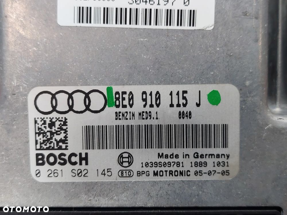 STEROWNIK SILNIKA KOMPUTER AUDI B7 A4 R2007 NR 8E0910115J - 2