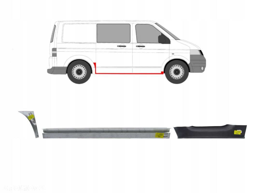 Próg Reperaturki / progi / VW T5 03 - 15 KRÓTKI strona PRAWA ! - 1