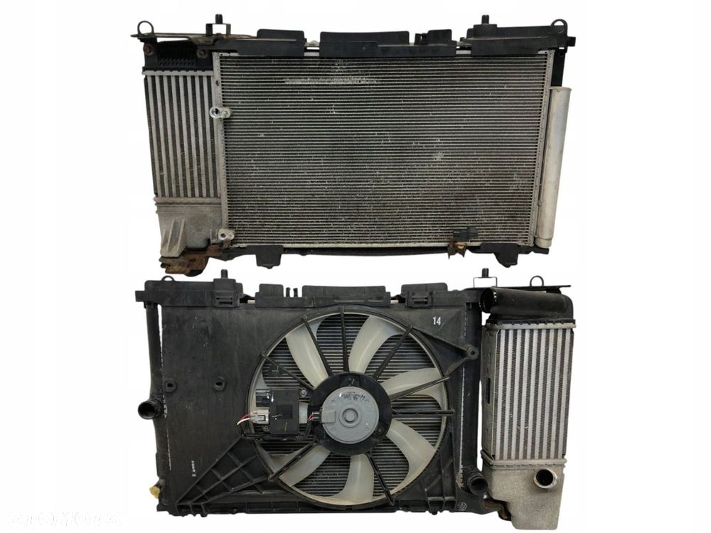 Toyota Auris I E15 Lift 12r 1.4 D4D 90KM Chłodnica wody klimatyzacji belka górna wentylator komplet - 1