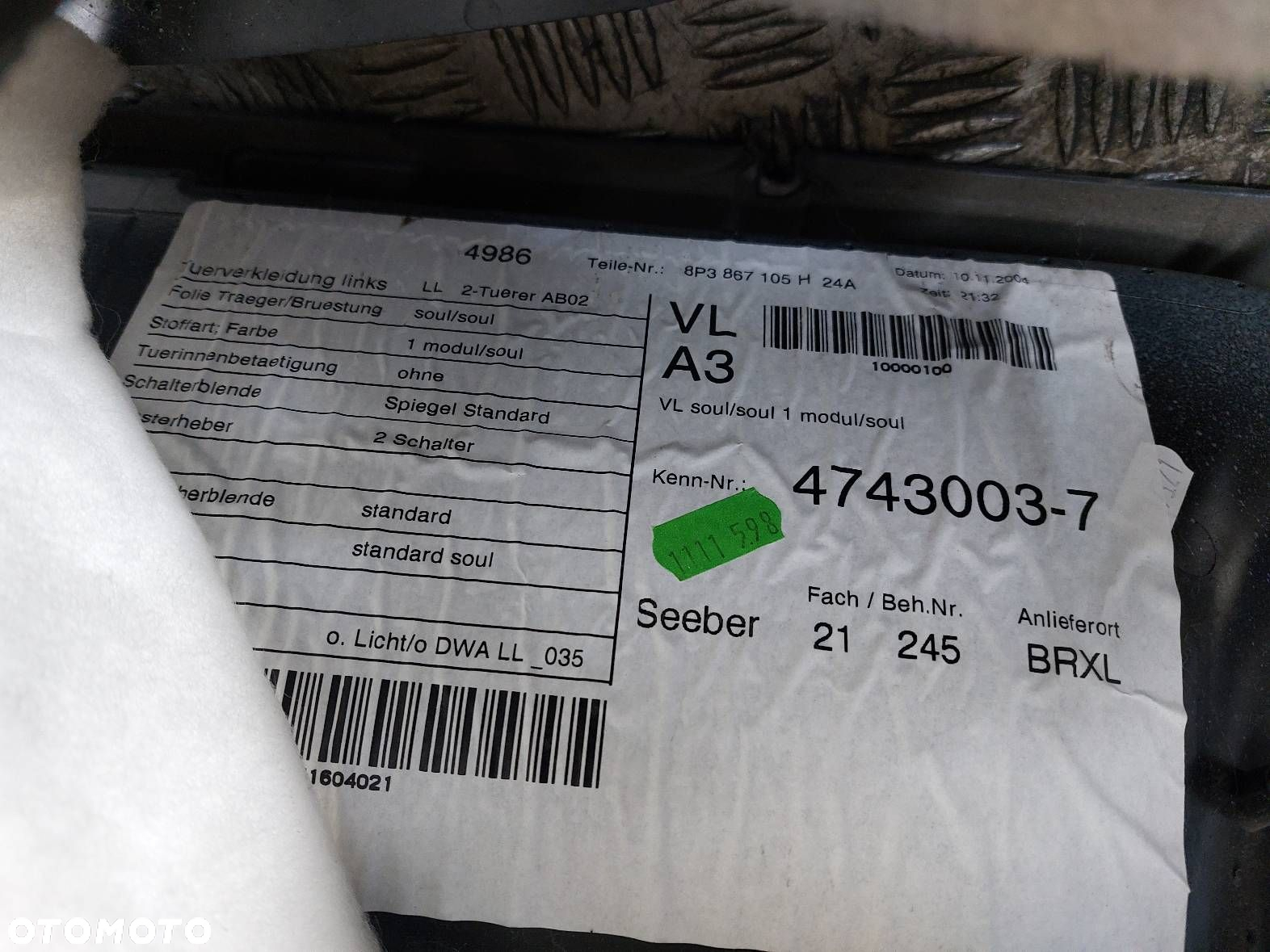 BOCZEK BOCZKI DRZWI KOMPLET AUDI A3 8P HB 3D - 13