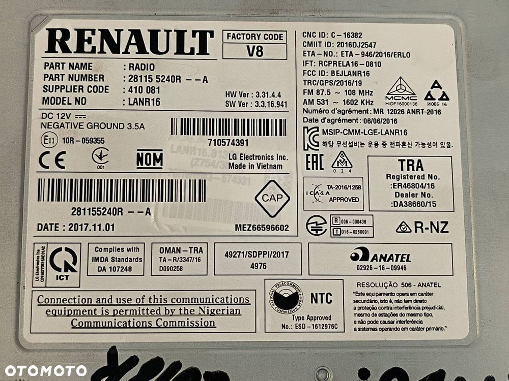 RADIO RENAULT MEGANE IV LIFT 281155240R - 5