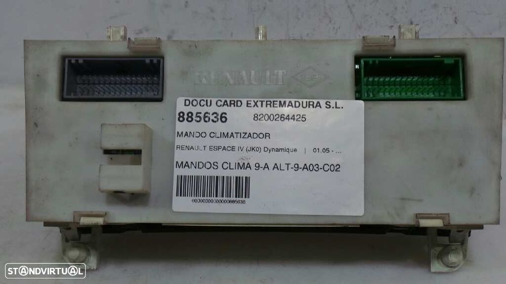 COMANDO CLIMATIZADOR RENAULT ESPACE IV 2005 -8200264425 - 7