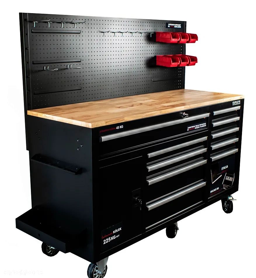 Stół warsztatowy szafka wózek 10 szuflad narzędziowy z tablicą Kupczyk - 24