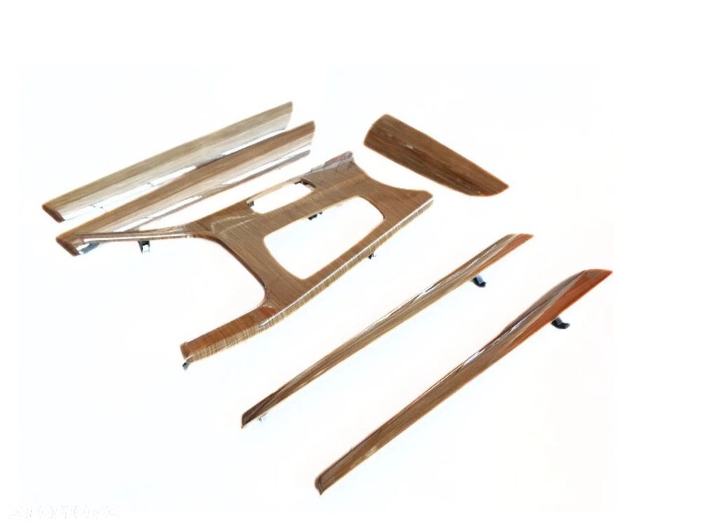 BMW X3 F25 Listwy Ozdobne Konsoli Drzwi Drewno Jasny Brąz Euro Ideał Komplet - 1