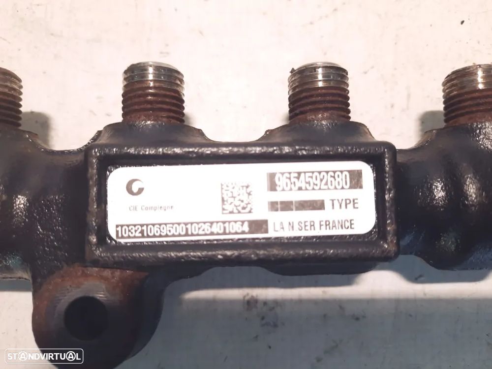 REGUA INJETOR INJETORES CITROEN C4 COUPE 1.6 HDI 16V 90CV 9HX 9654592680 C2 C3 C4 BERLINGO XSARA PICASSO PEUGEOT PARTNER 207 307 308 407 MAZDA 3 FORD FOCUS FIESTA CMAX C-MAX INJECTOR INJECTORES - 7