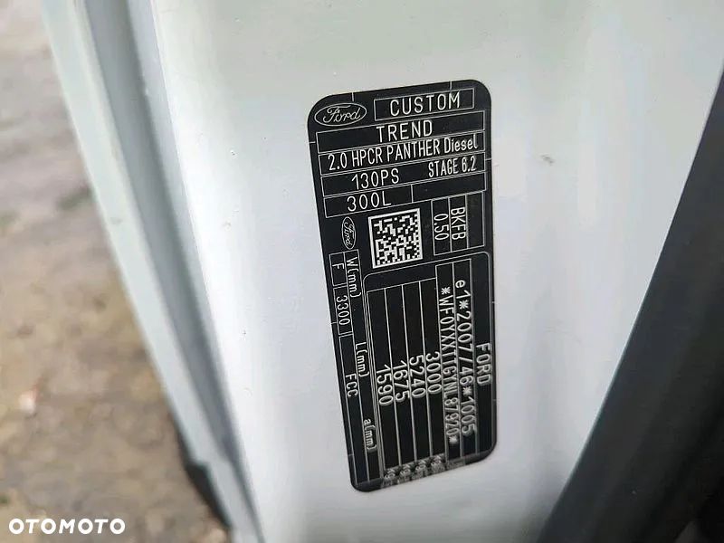 Ford CUSTOM 300L LONG MAXI L2H1 Wzmocniony Hak 2,8t. Mocny silnik 2.0 130KM EURO6 HOMOLOGACJA VAT-1 - 13