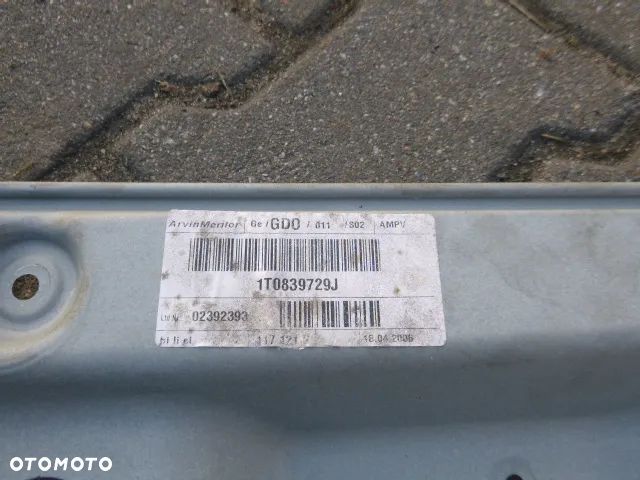 PODNOŚNIK SZYBY LEWY TYŁ LEWY TYLNY VOLKSWAGEN TOURAN I 03-10 - 9