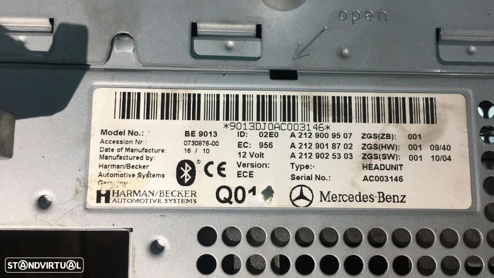 Rádio Mercedes E220 2011 Coupé W207 Ref.: A2129009507 - 2