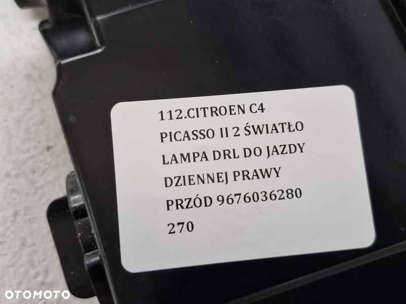 CITROEN C4 PICASSO II 2 ŚWIATŁO LAMPA DRL DO JAZDY DZIENNEJ PRAWY PRZÓD 9676036280 - 12