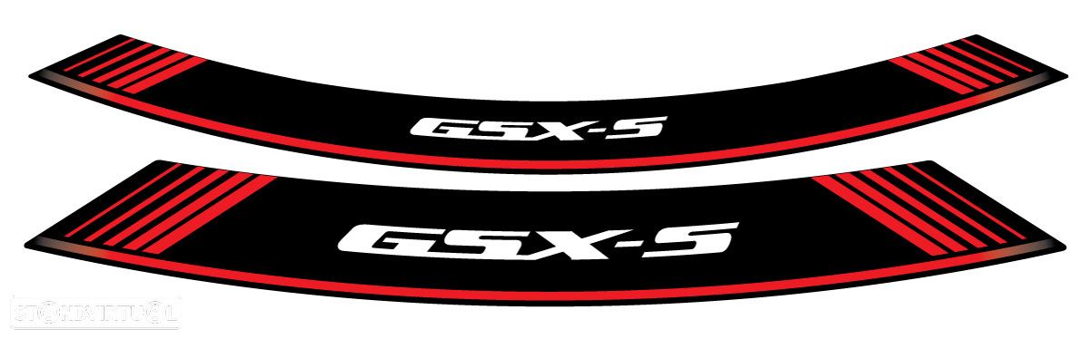 fitas para jantes puig suzuki gsx-s conjunto 8 tiras vermelho - 1