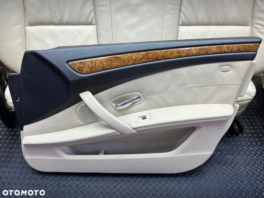 fotele grzane kanapa tapicerka kremowa skÓra europa bmw e60 2008 komplet - 5